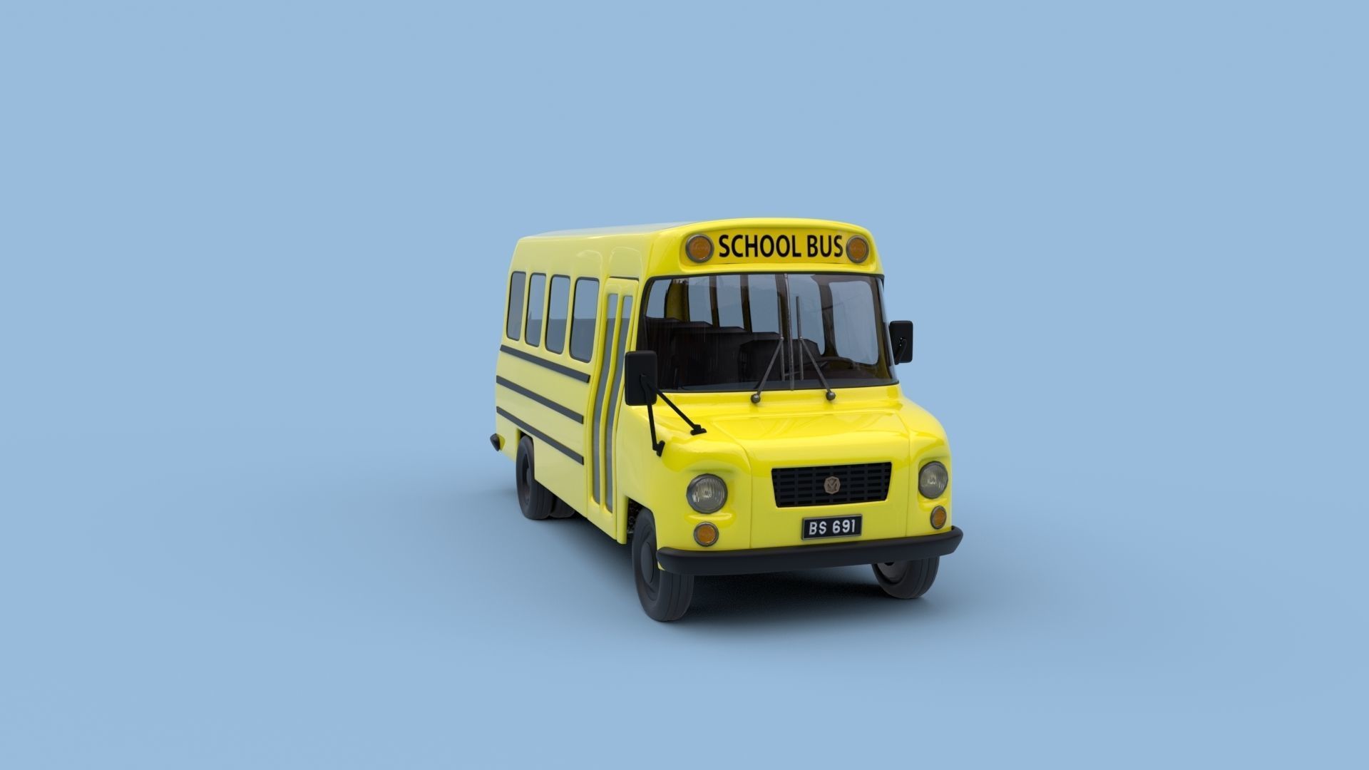 Cartoon School Bus 3D model_3