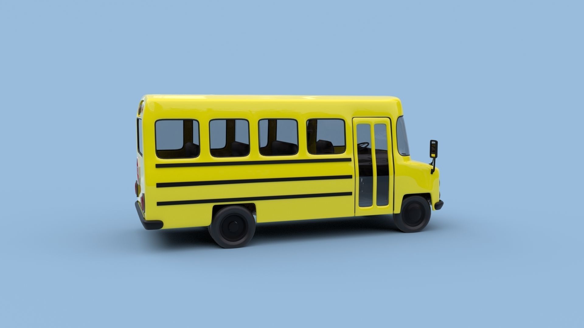Cartoon School Bus 3D model_6