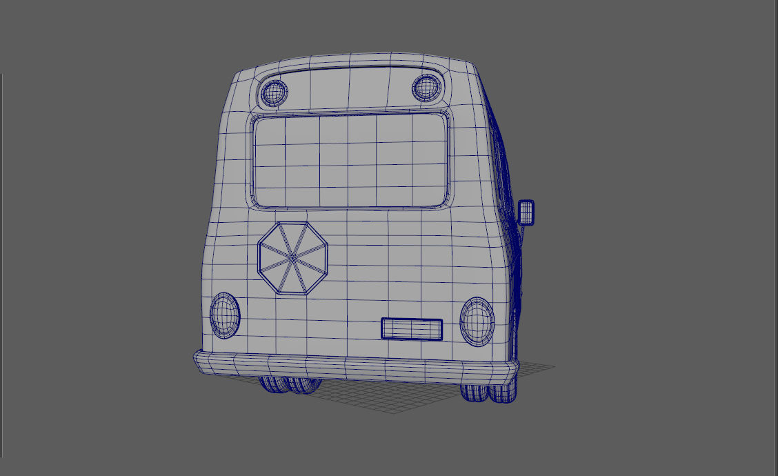 Cartoon School Bus 3D model_23