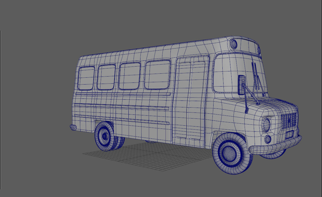 Cartoon School Bus 3D model_19