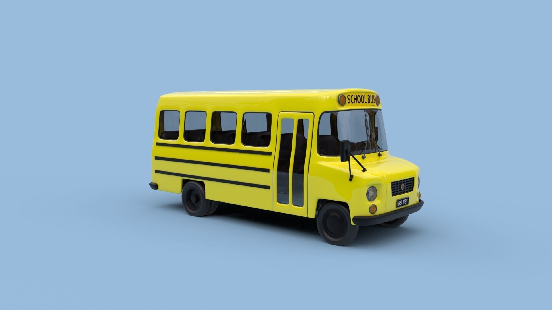 Cartoon School Bus 3D model_4