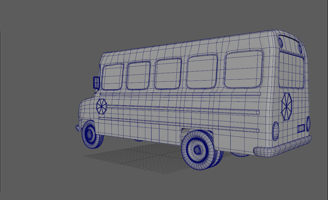 Cartoon School Bus 3D model_14