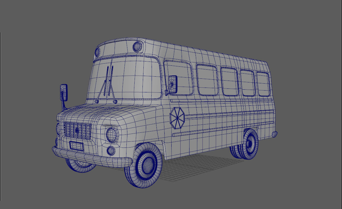 Cartoon School Bus 3D model_13