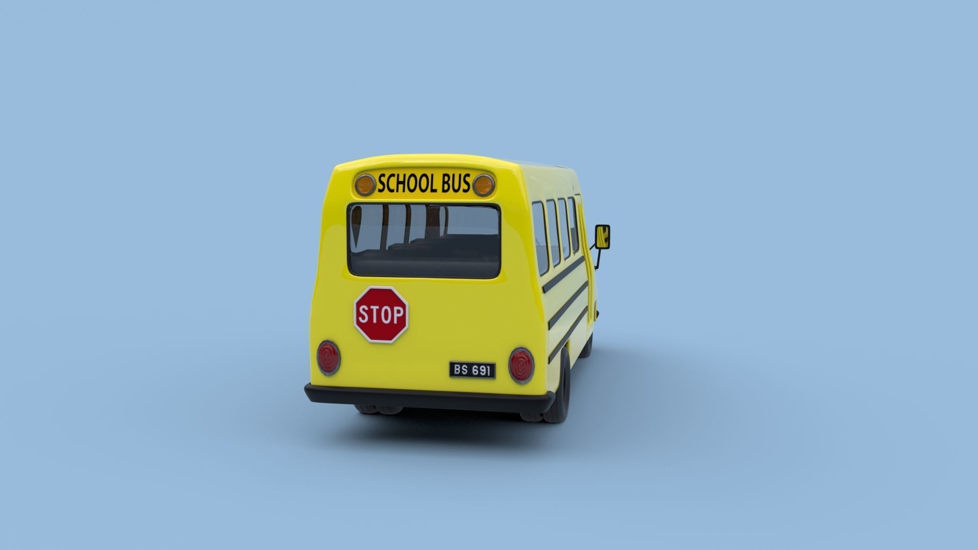 Cartoon School Bus 3D model_8