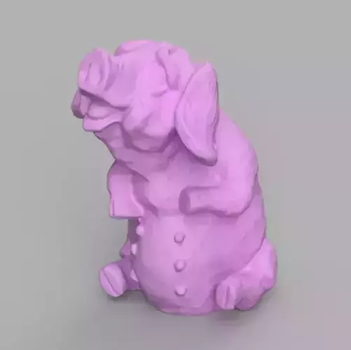 Cochon assis  3D print model
