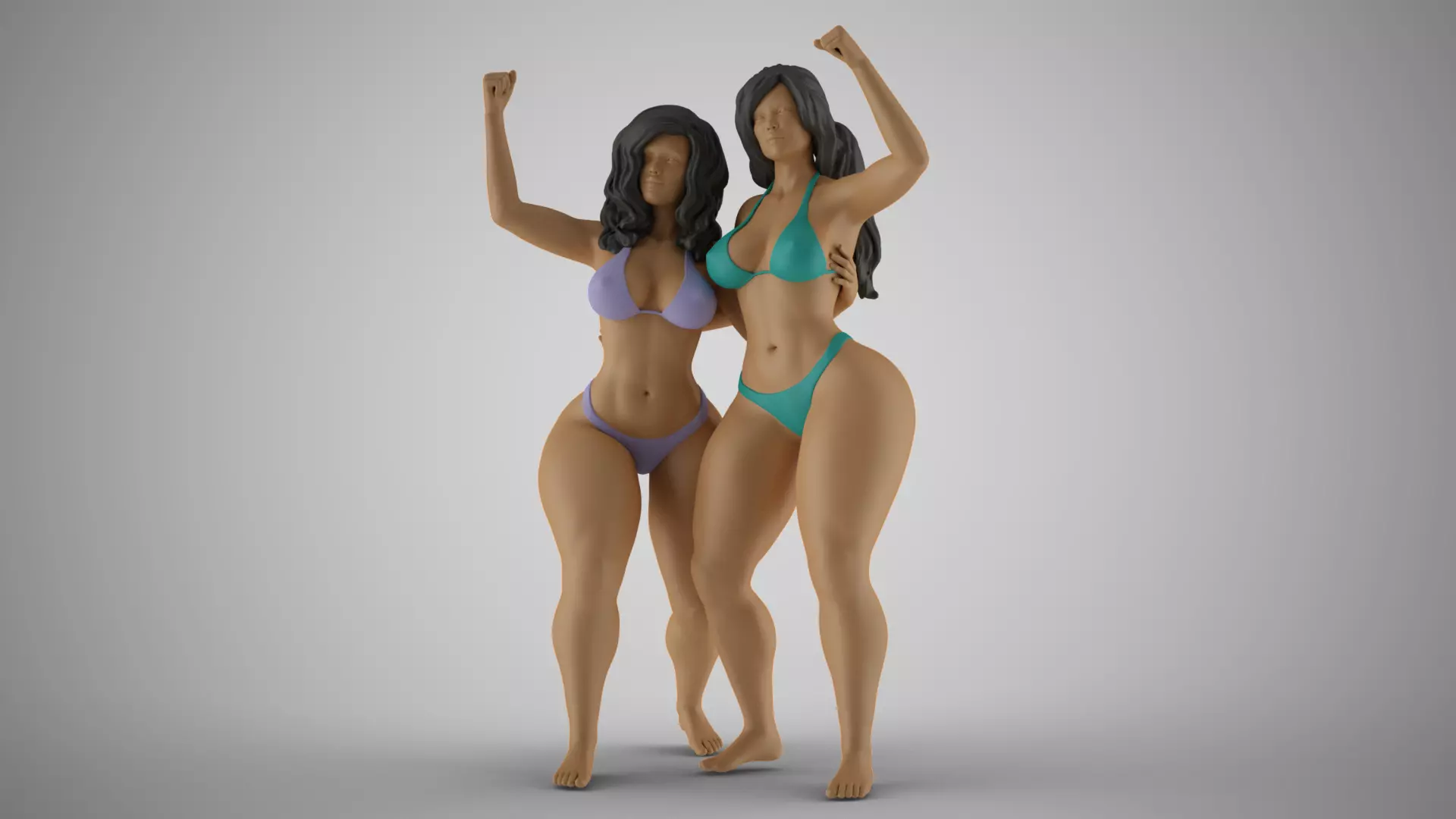 Girls Having Fun 3D print model_0