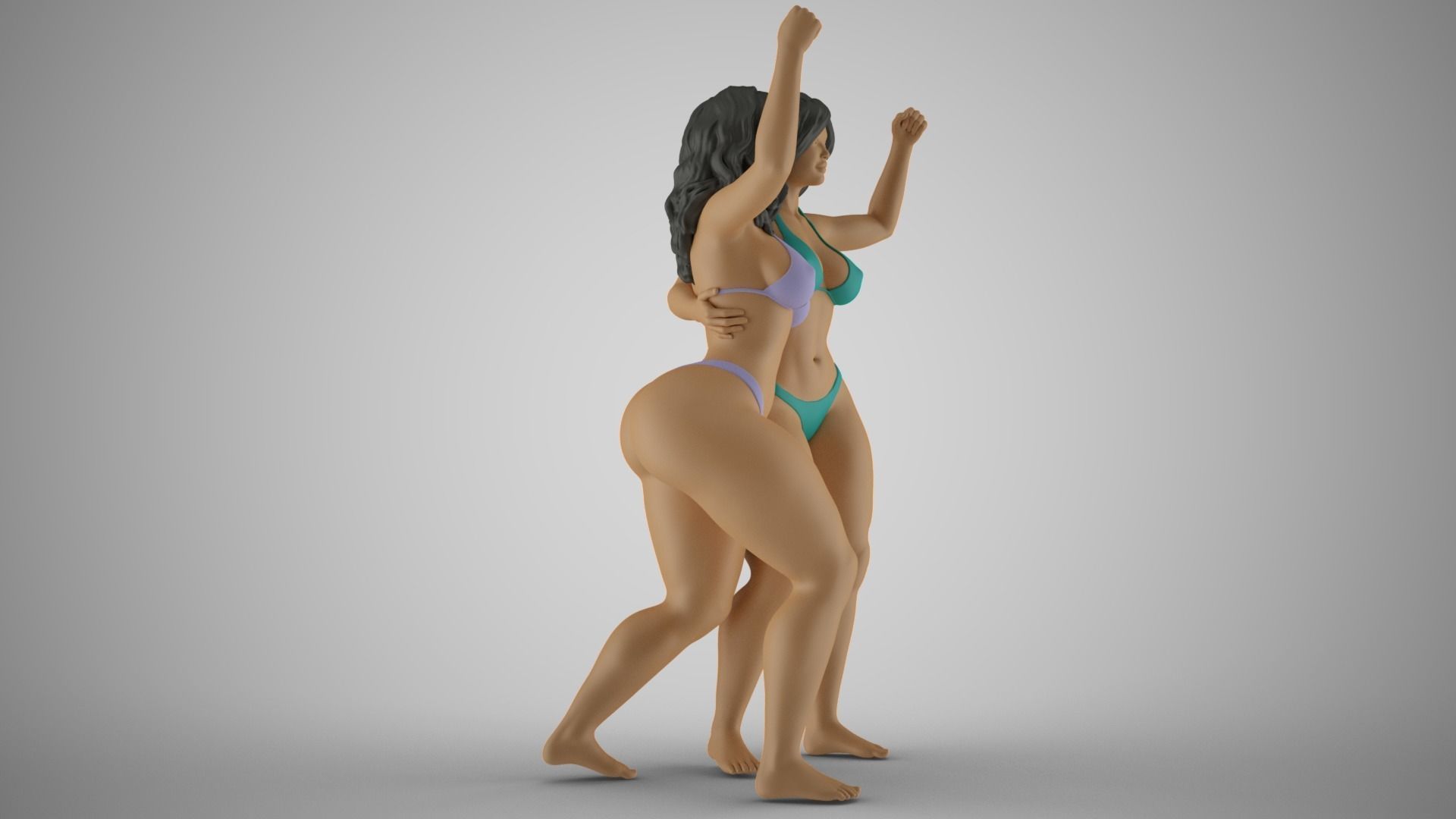 Girls Having Fun 3D print model_5