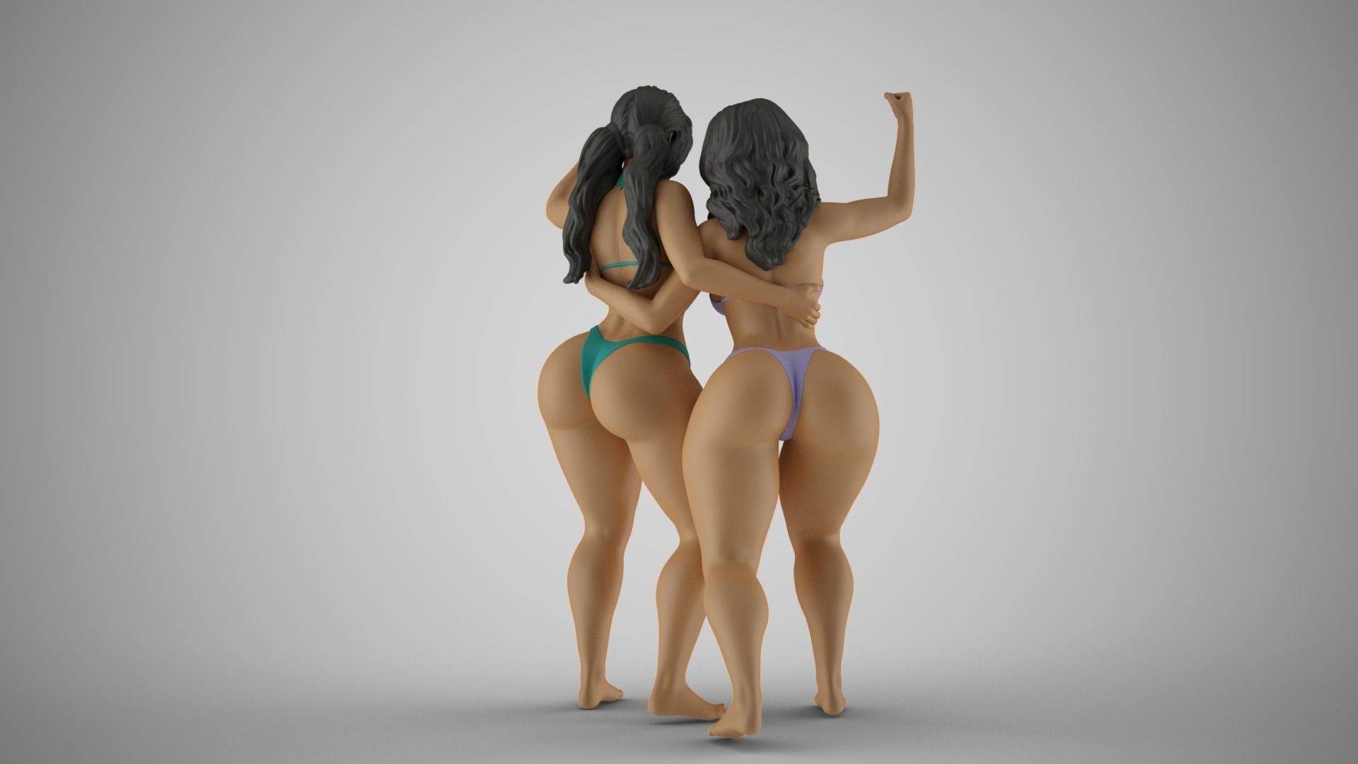 Girls Having Fun 3D print model_7