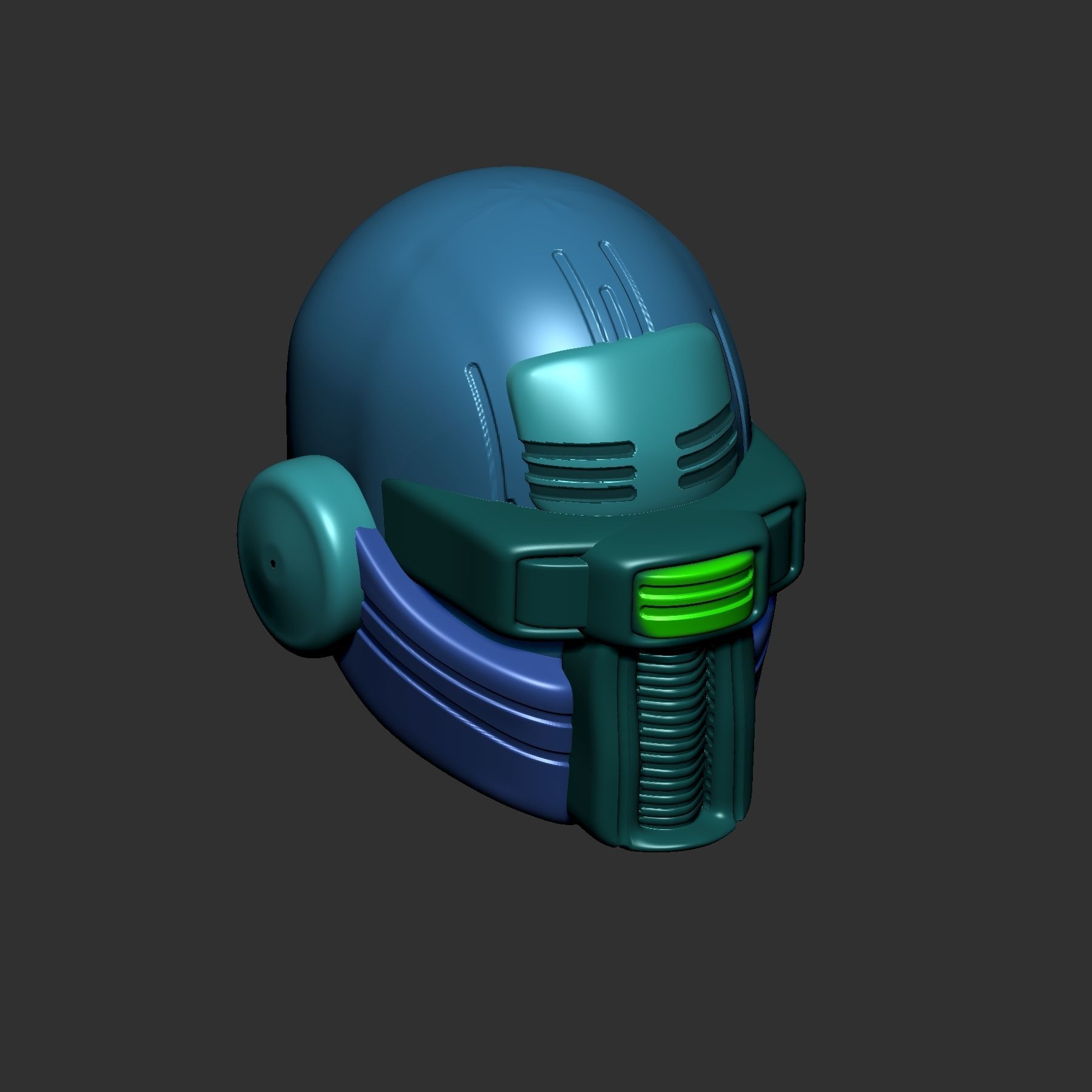 helmet high poly sculpt 3d printable ver 7 3D model 3D model_3