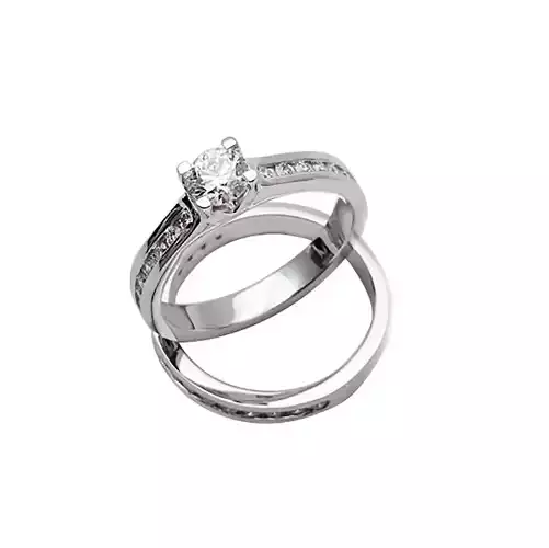 JCD Format Classic round cut moissanite bridal set wedding set 