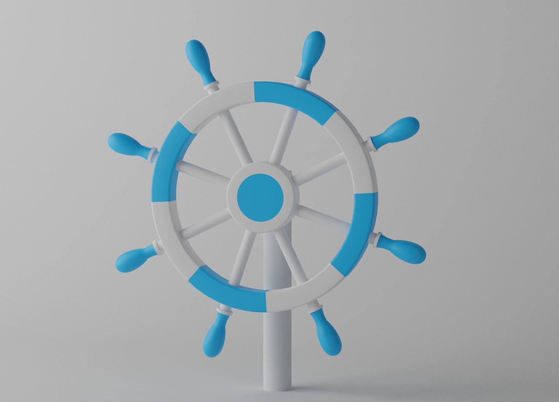 Ships Steering Wheel Low-poly 3D model_3