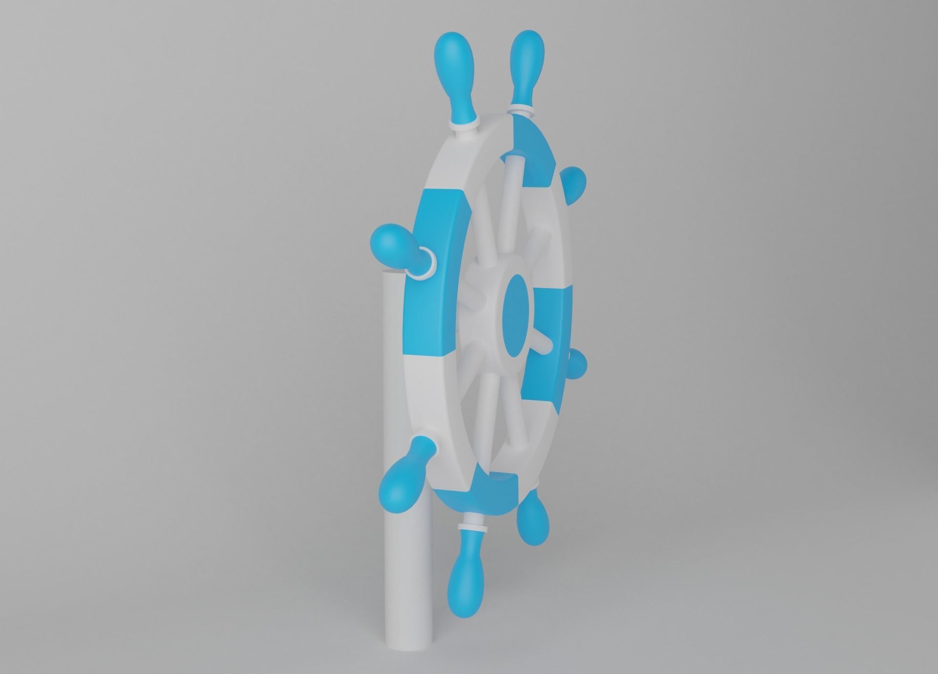 Ships Steering Wheel Low-poly 3D model_5