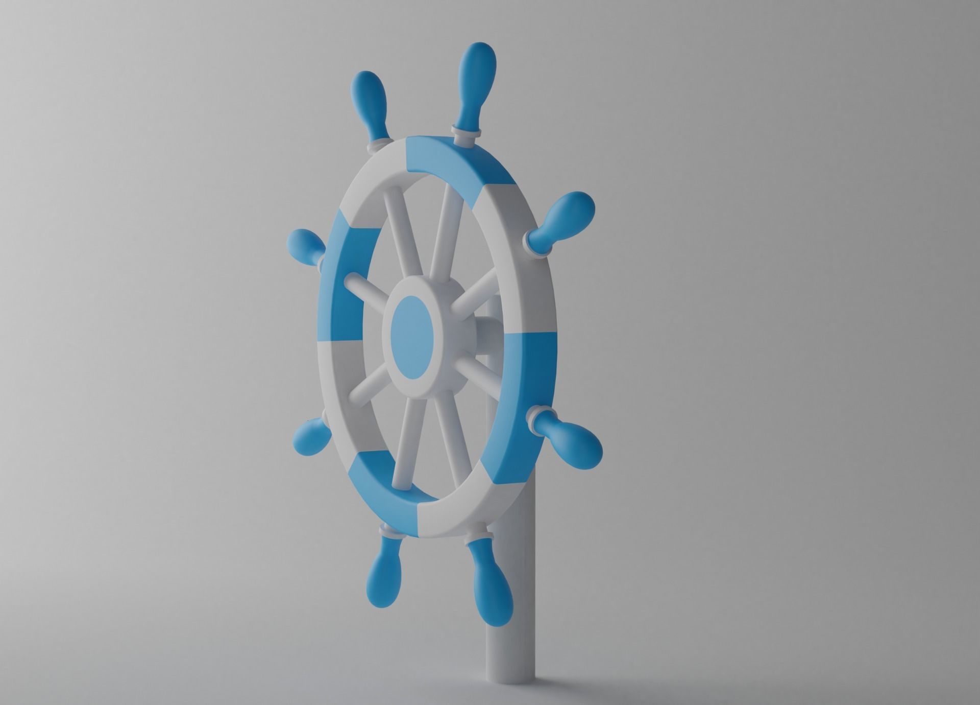 Ships Steering Wheel Low-poly 3D model_6