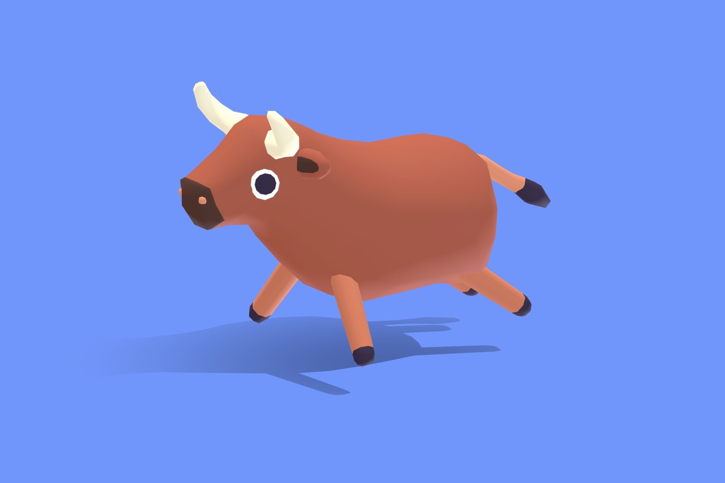 Bull - Quirky Series Low-poly 3D model_7