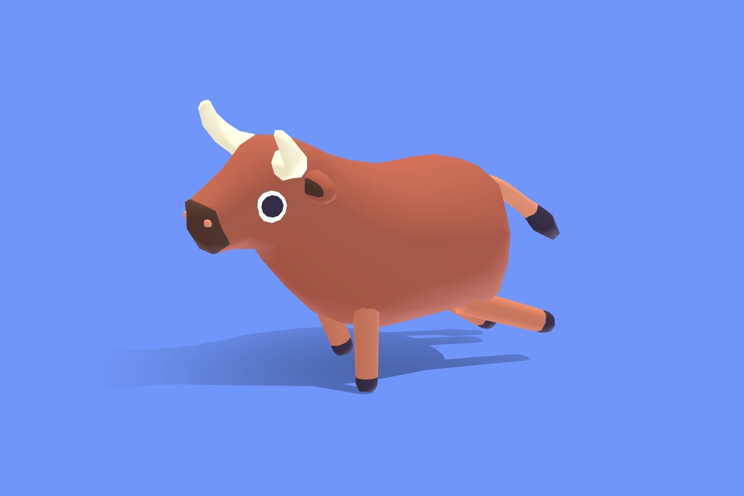 Bull - Quirky Series Low-poly 3D model_3