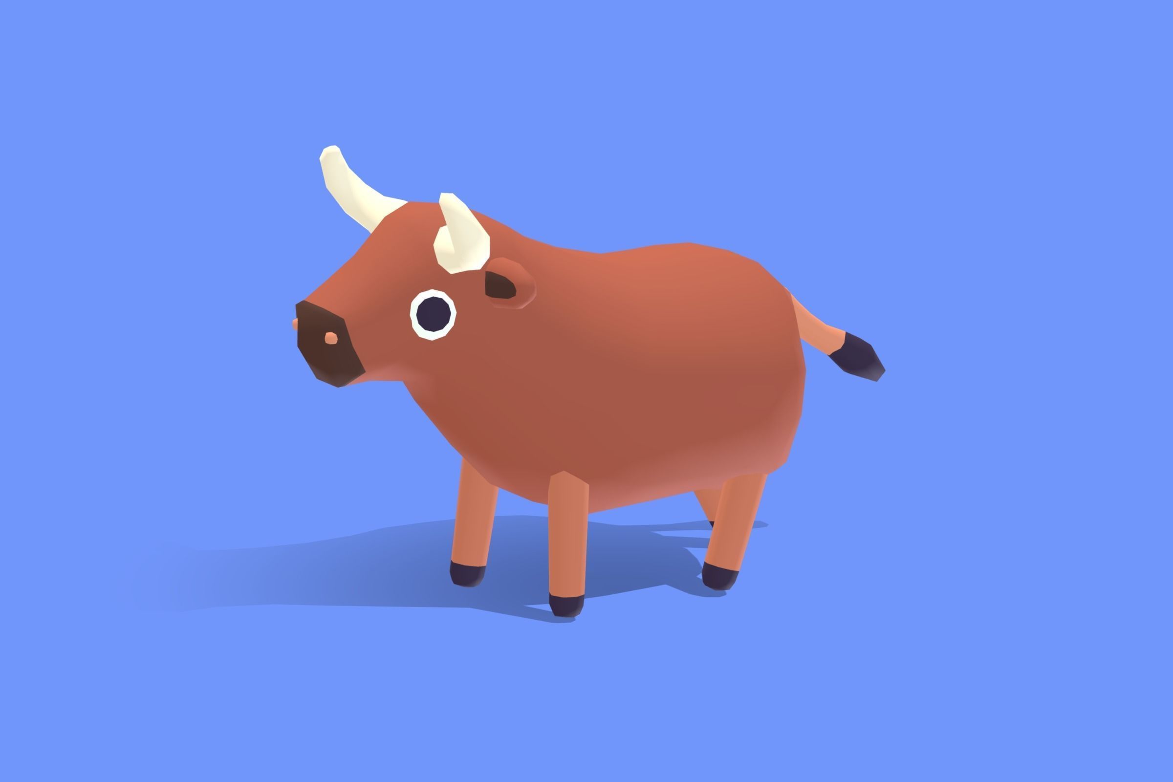 Bull - Quirky Series Low-poly 3D model_5