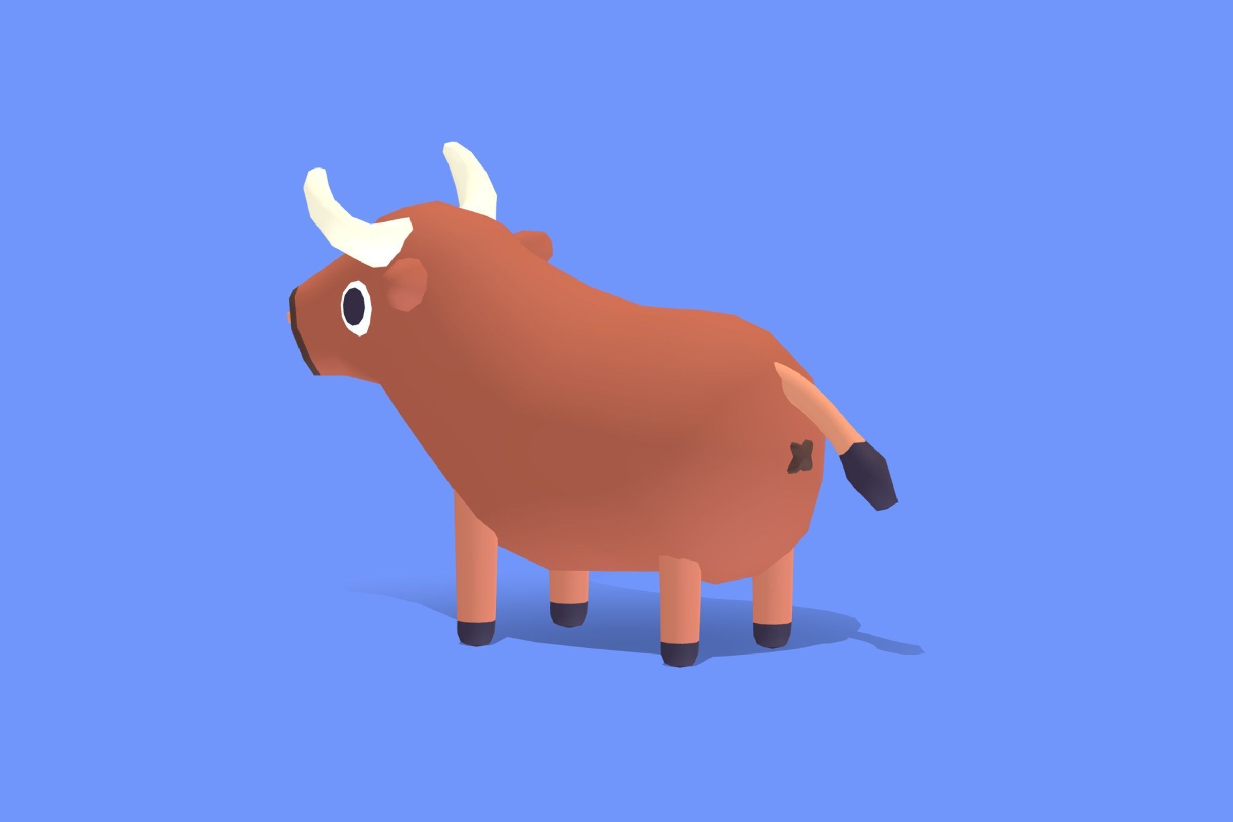 Bull - Quirky Series Low-poly 3D model_6