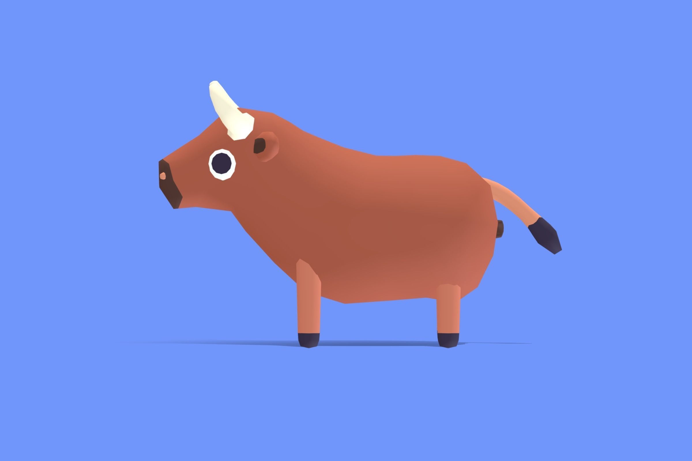 Bull - Quirky Series Low-poly 3D model_1