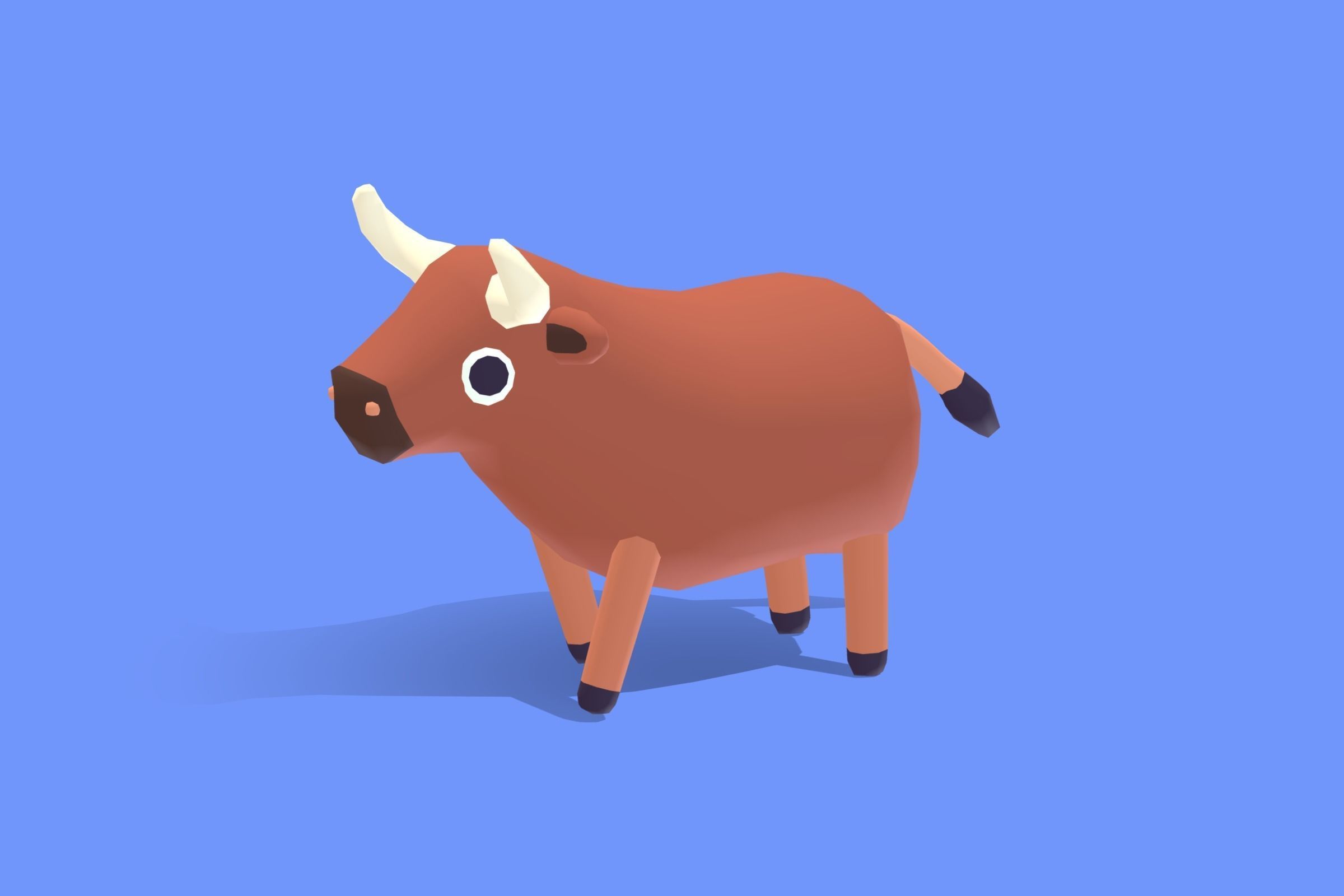 Bull - Quirky Series Low-poly 3D model_8