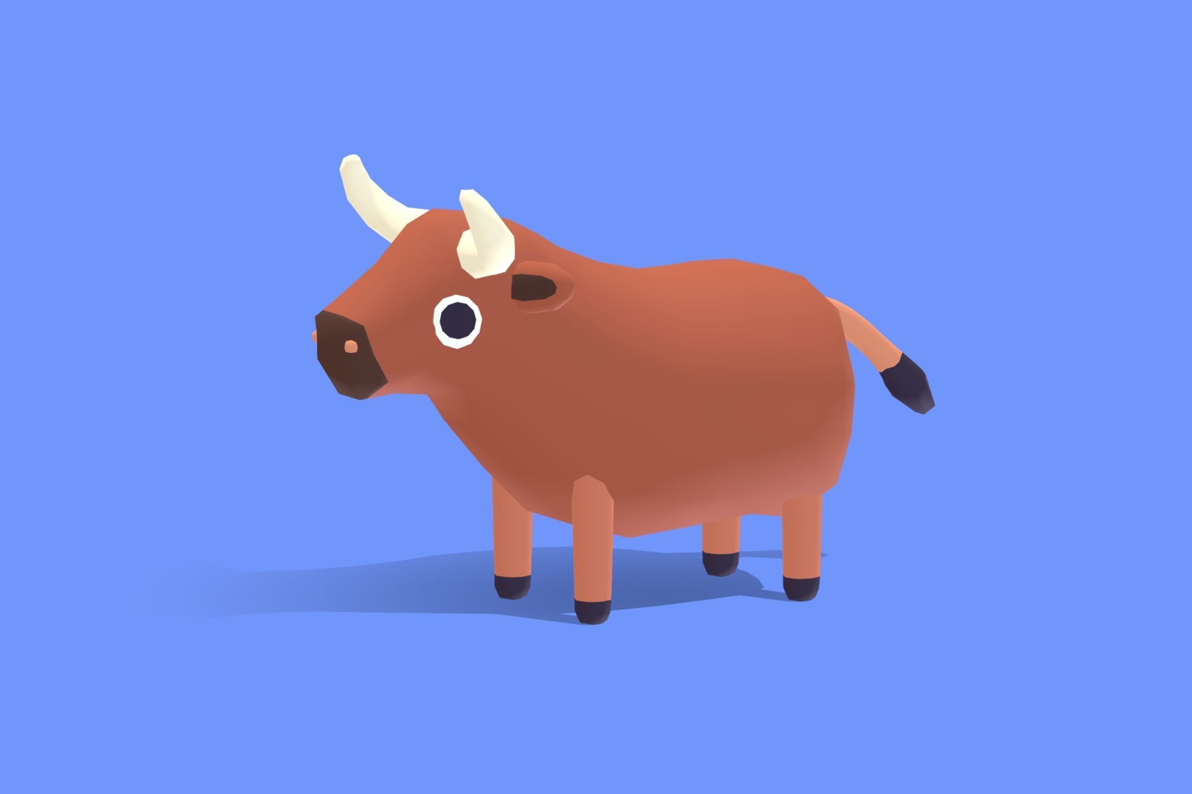 Bull - Quirky Series Low-poly 3D model_10