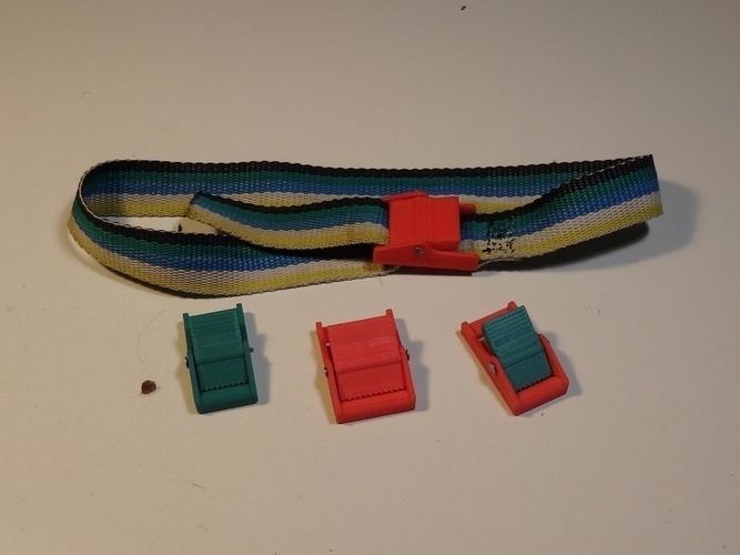Flat belts buckles - full set - very strong design 3D print model_2