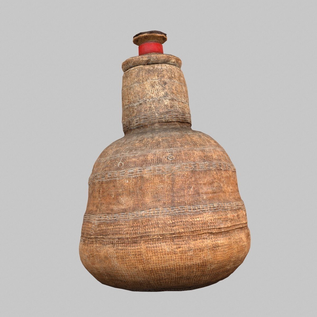 Calebas Primitive Drinking tank Low-poly 3D model_7