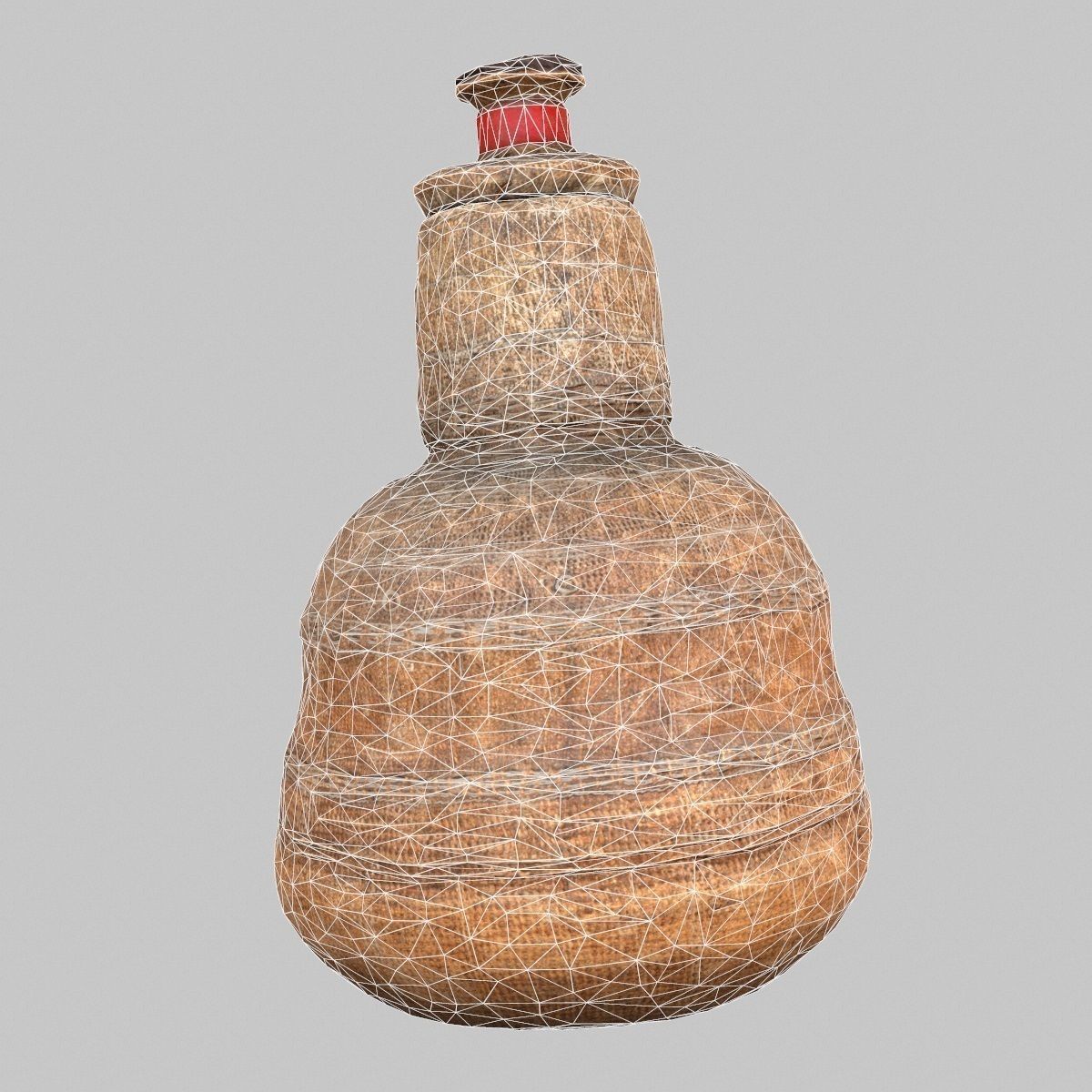 Calebas Primitive Drinking tank Low-poly 3D model_10