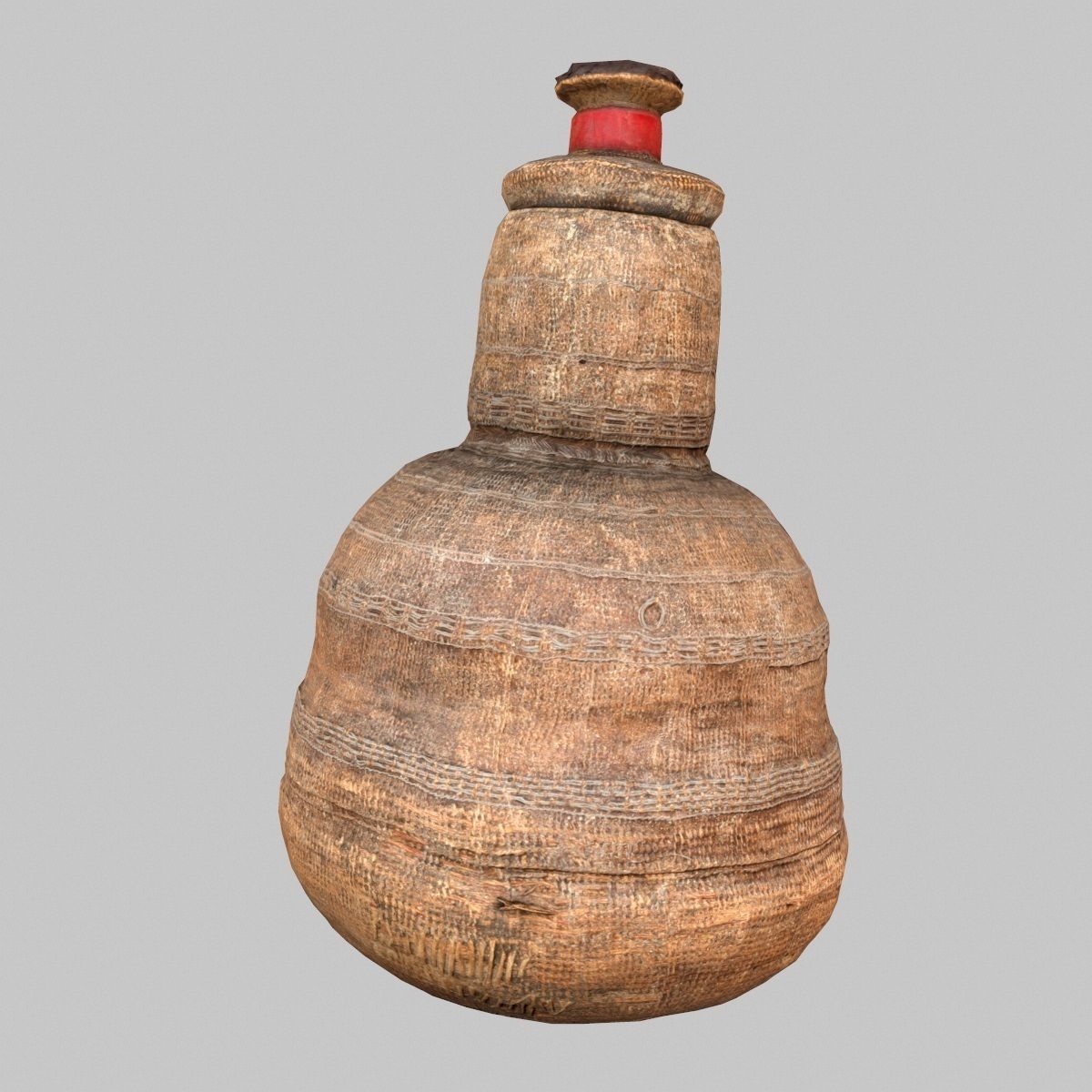 Calebas Primitive Drinking tank Low-poly 3D model_9
