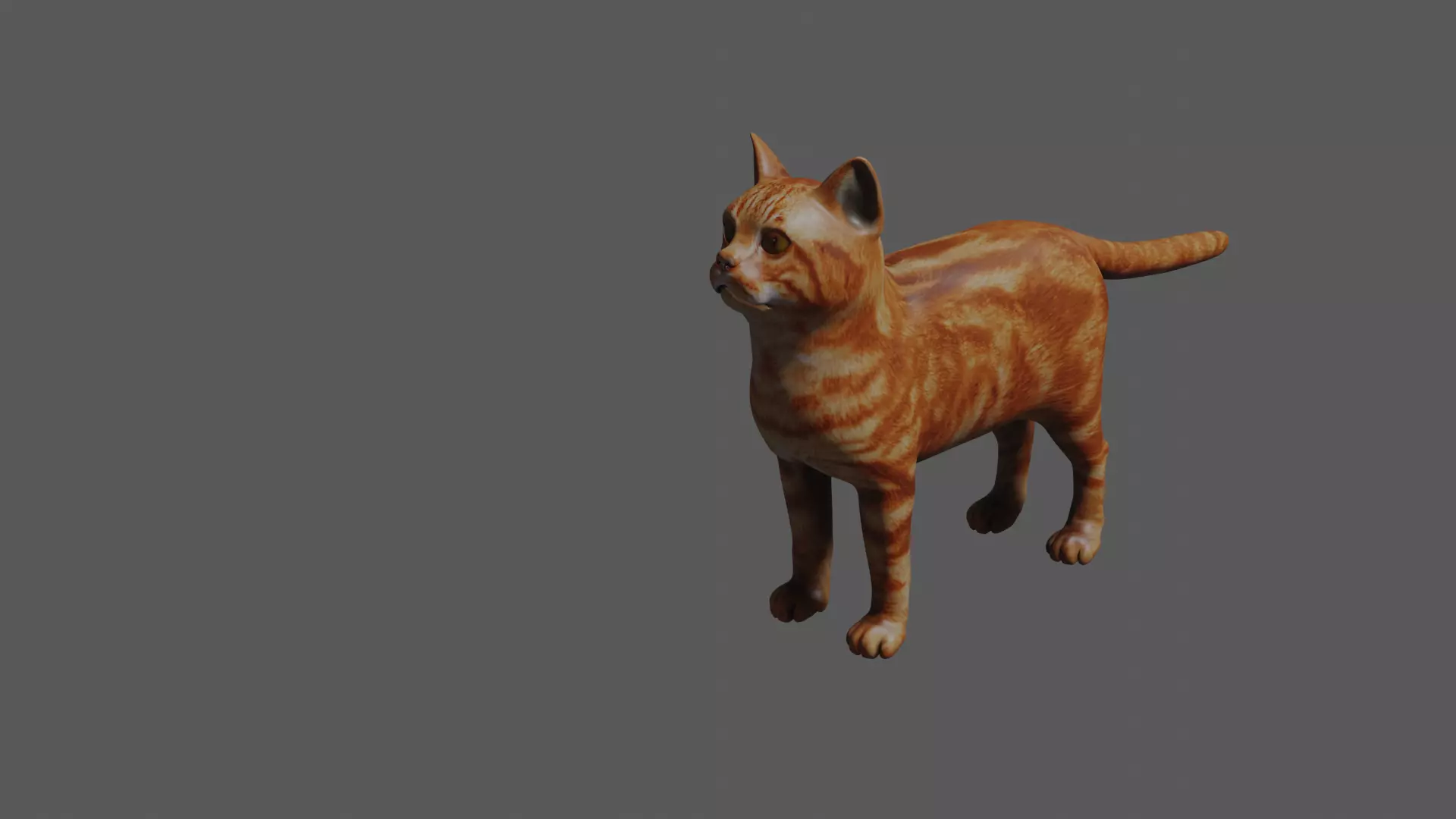 cat 3d model orange Low-poly 3D model