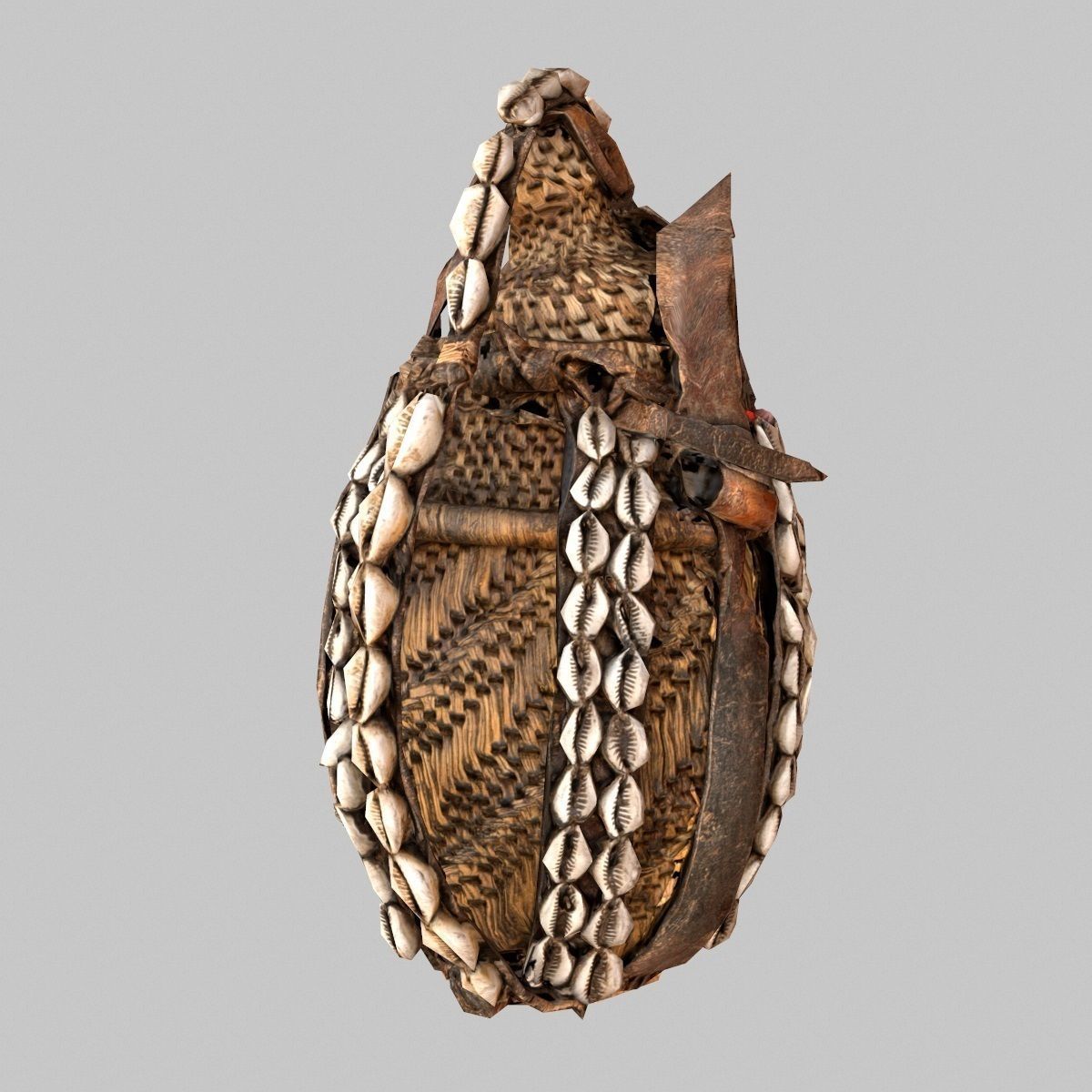 Calebas Primitive Drinking Tank 3 Low-poly 3D model_7