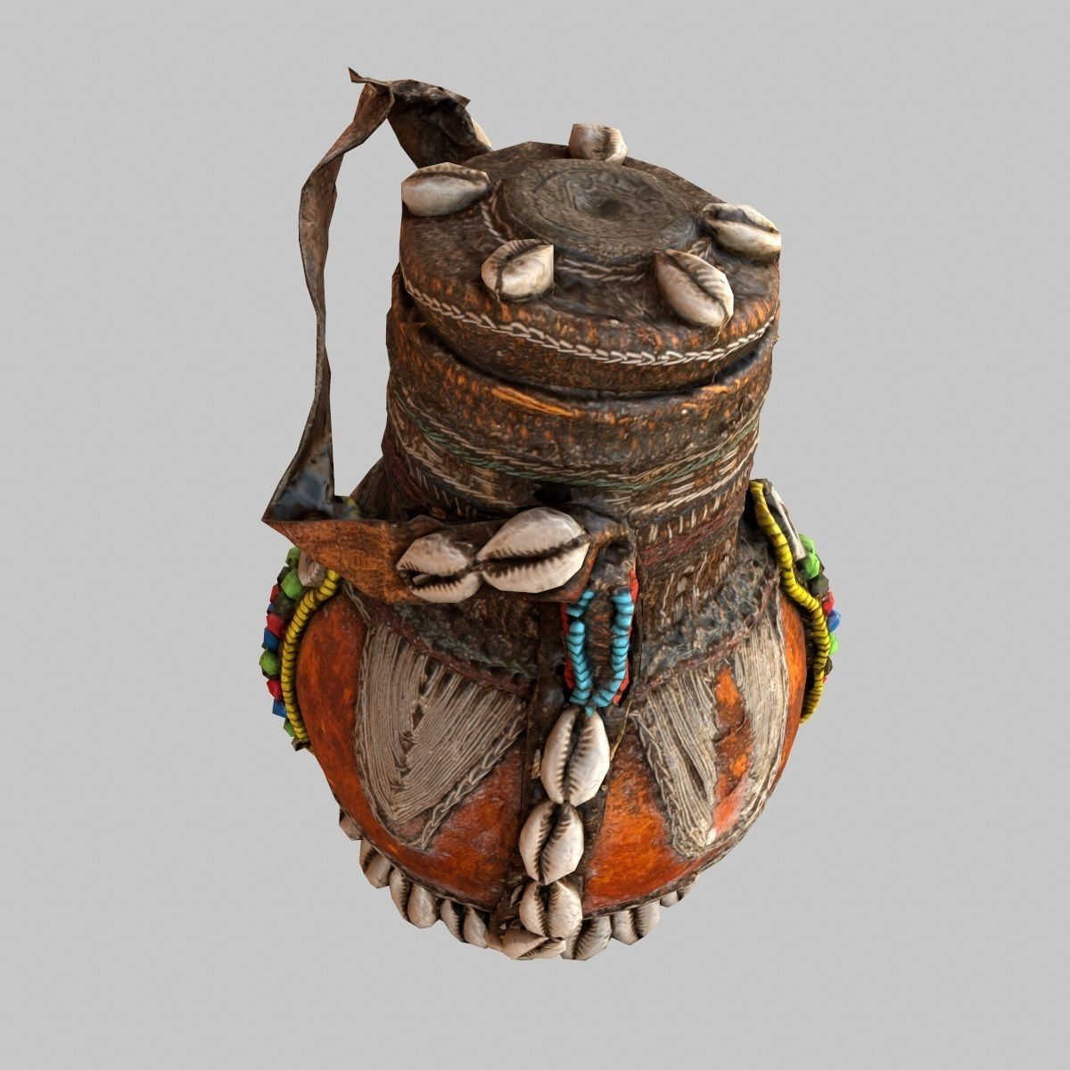 Calebas Primitive Drinking Tank 4 Low-poly 3D model_8