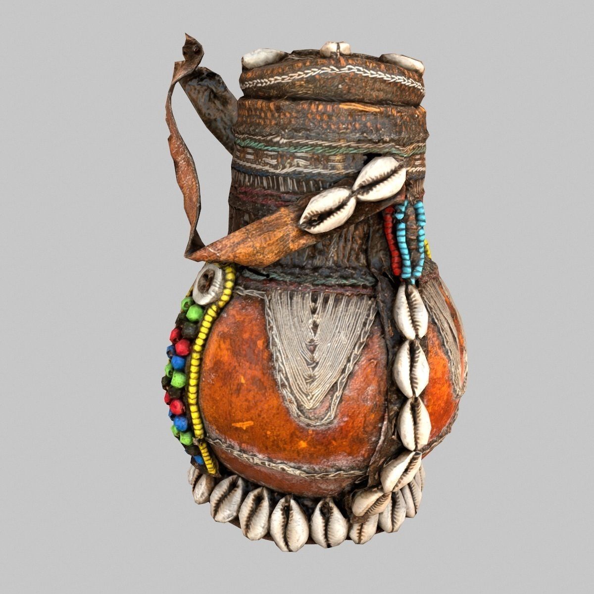 Calebas Primitive Drinking Tank 4 Low-poly 3D model_9