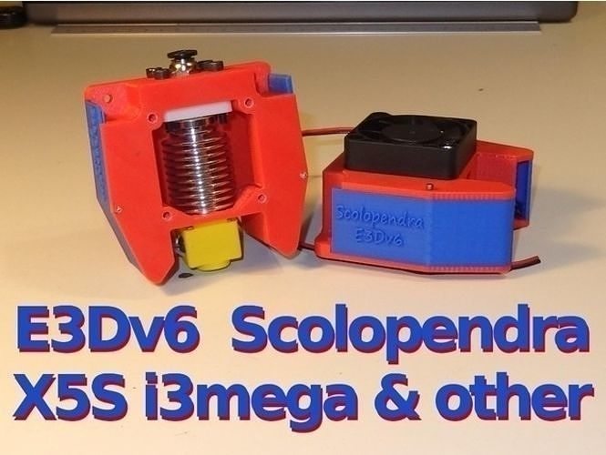 E3Dv6 Scolopendra Cooler for X5S  - i3mega and other 3D print model