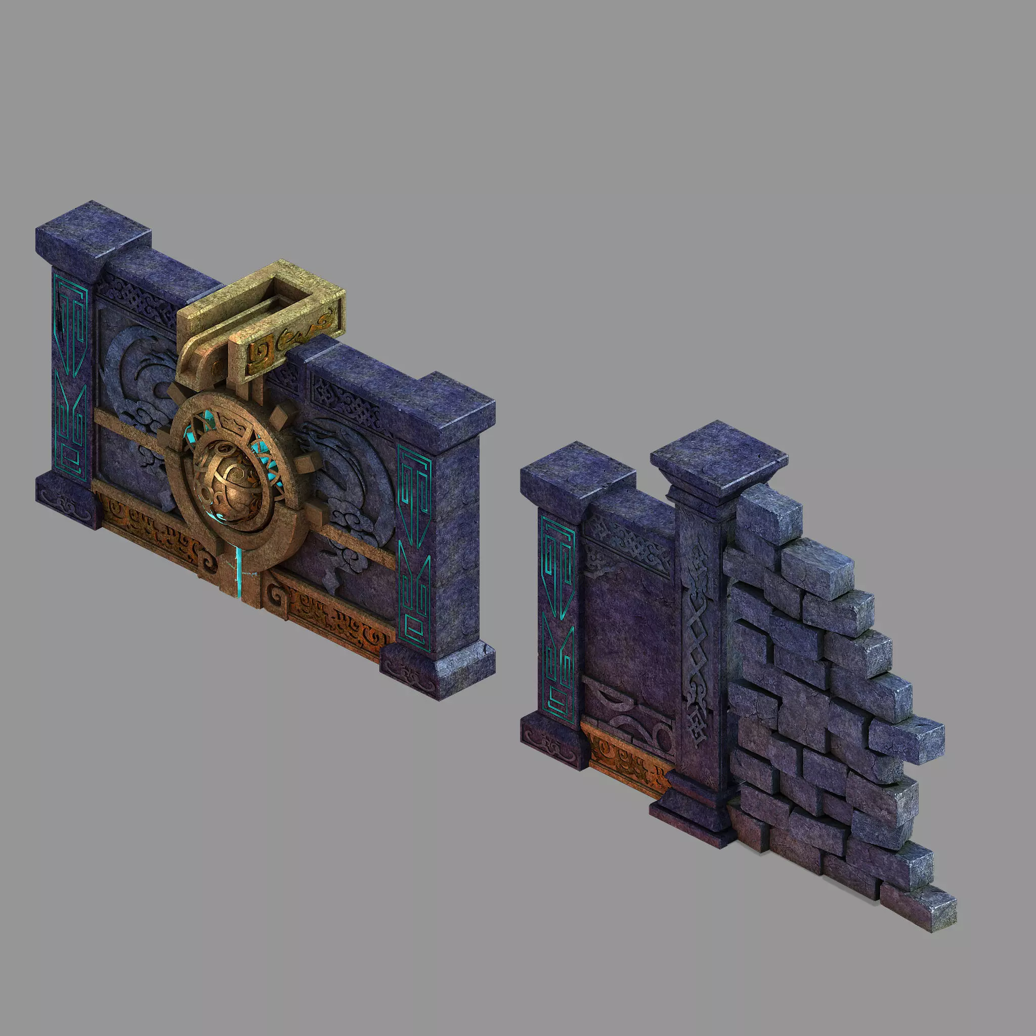 Zhentian Palace-Gate 01 3D model_0