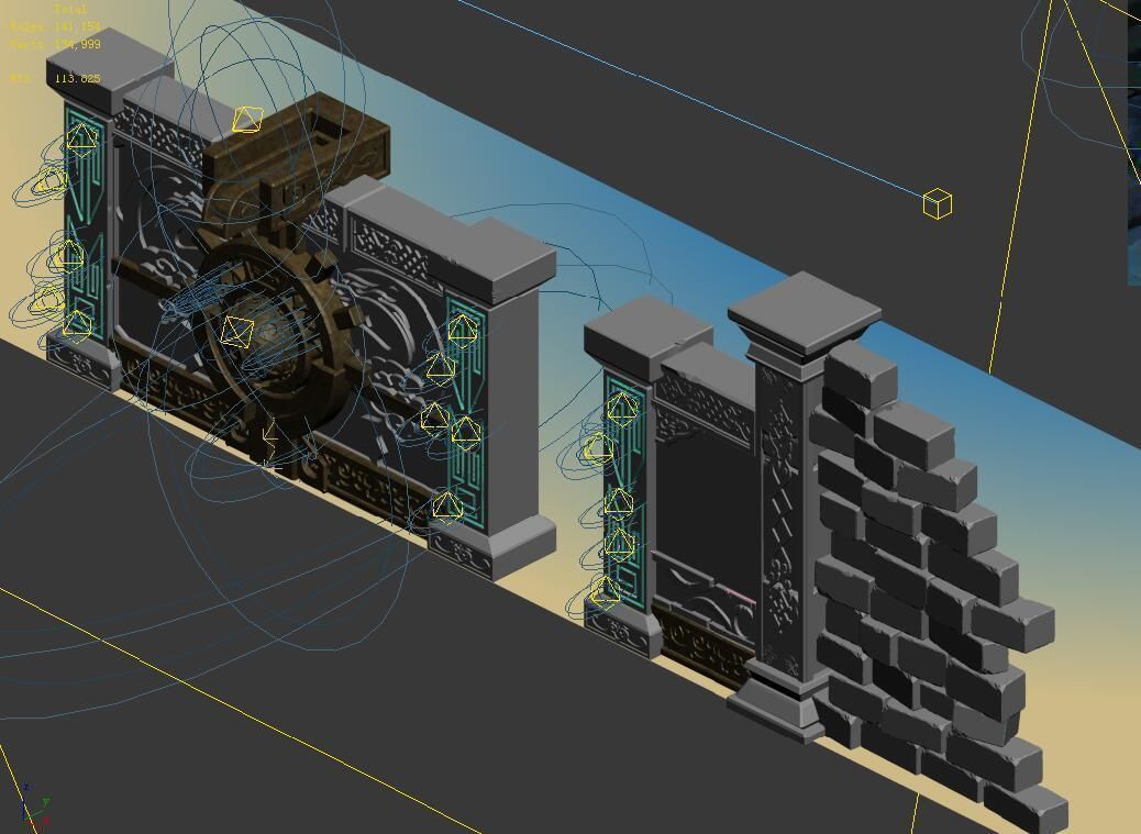 Zhentian Palace-Gate 01 3D model_5