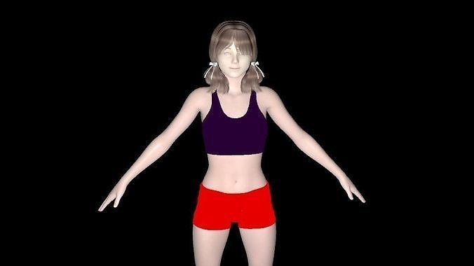 Cute Girl 3d Character Model Rigged character 3D model