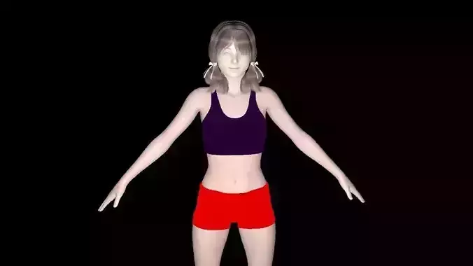 Cute Girl 3d Character Model Rigged character