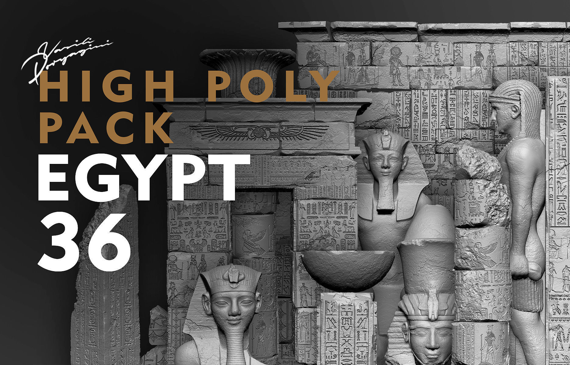 Egypt Environment Assets High Poly 3D print model_0