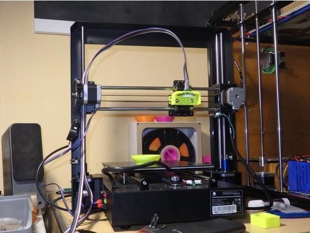 Anycubic i3Mega belt blocker and back connector box 3D print model_5