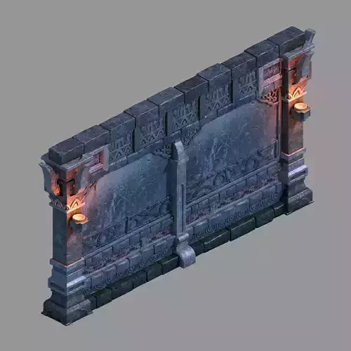 Zhentian Palace-Wall 01 3D model
