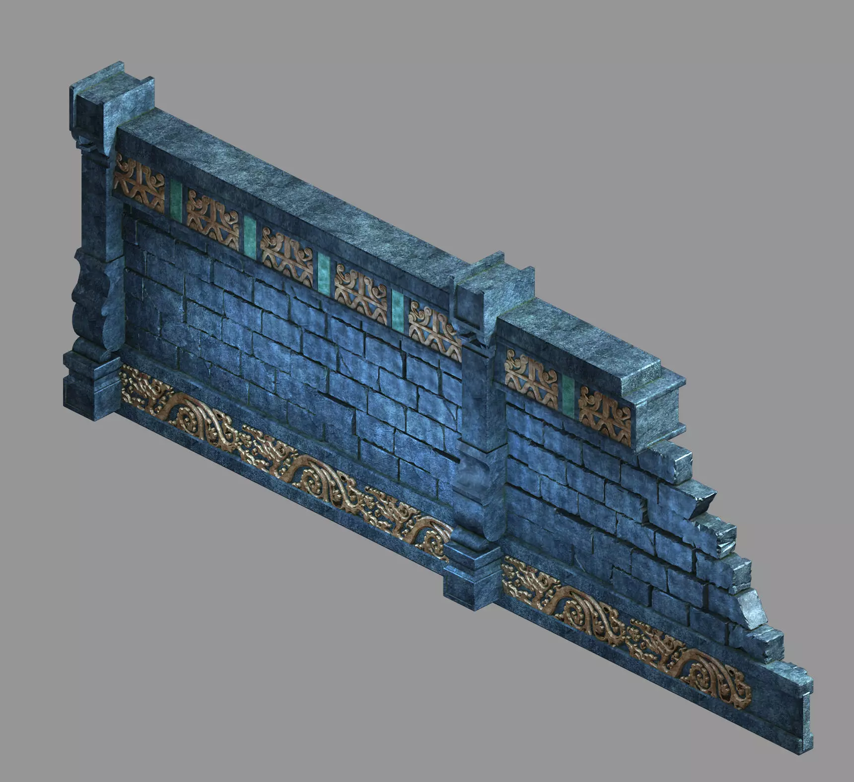 Zhentian Palace-Wall 2 3D model_0