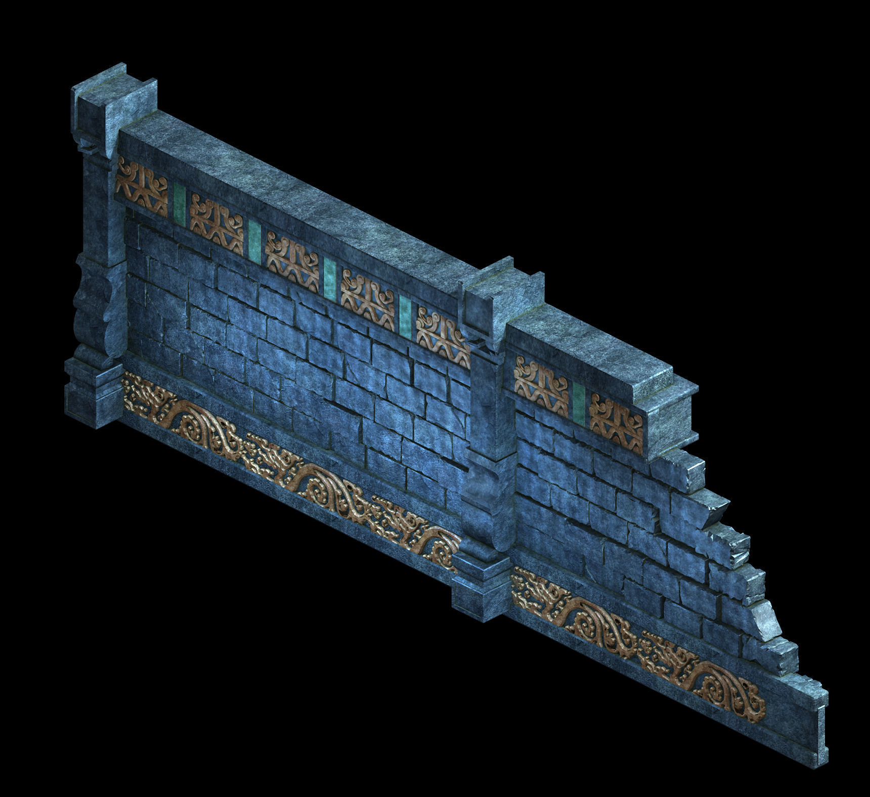 Zhentian Palace-Wall 2 3D model_1