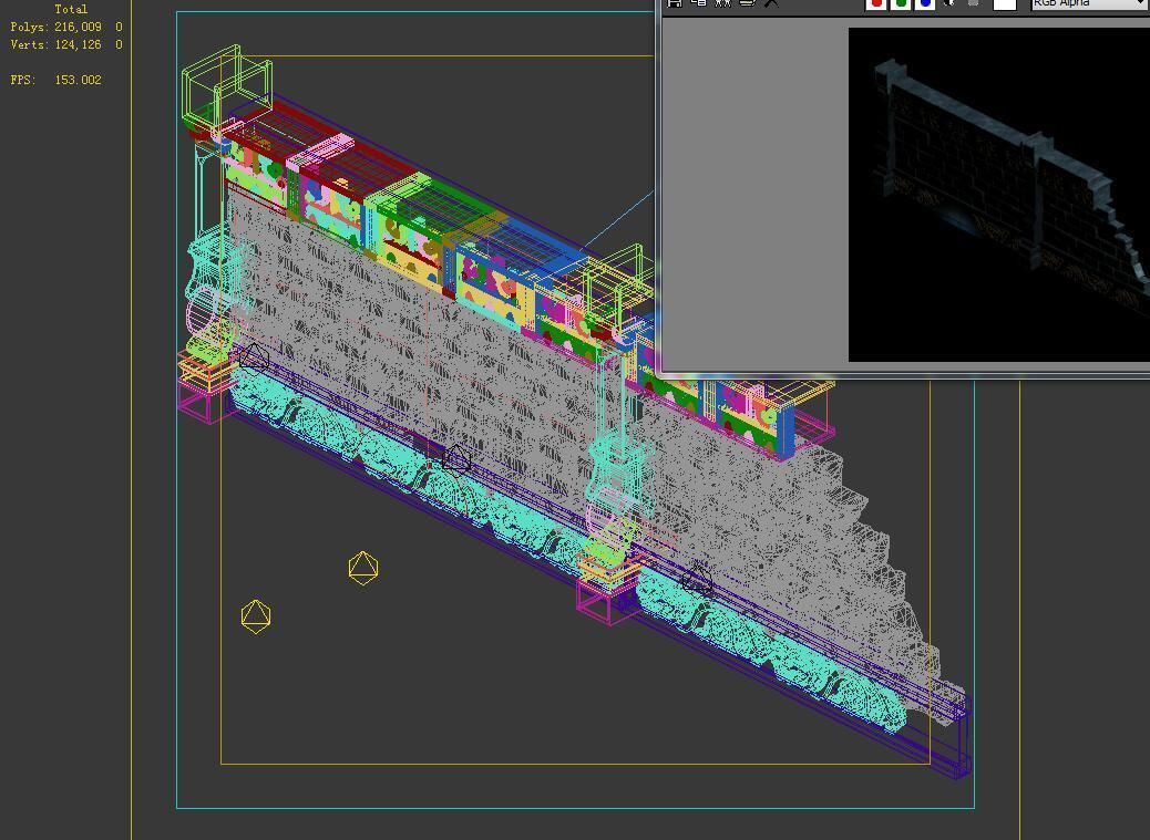 Zhentian Palace-Wall 2 3D model_4