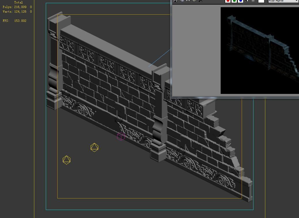 Zhentian Palace-Wall 2 3D model_5