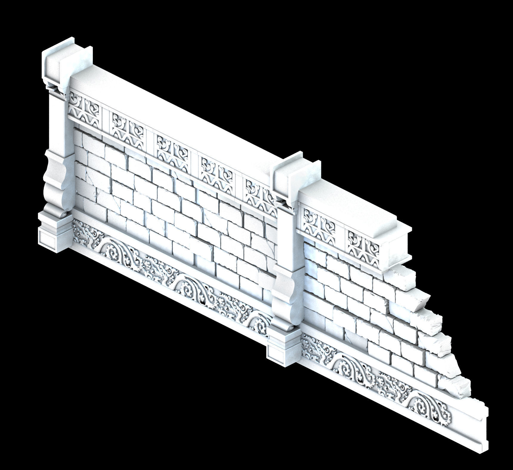 Zhentian Palace-Wall 2 3D model_3