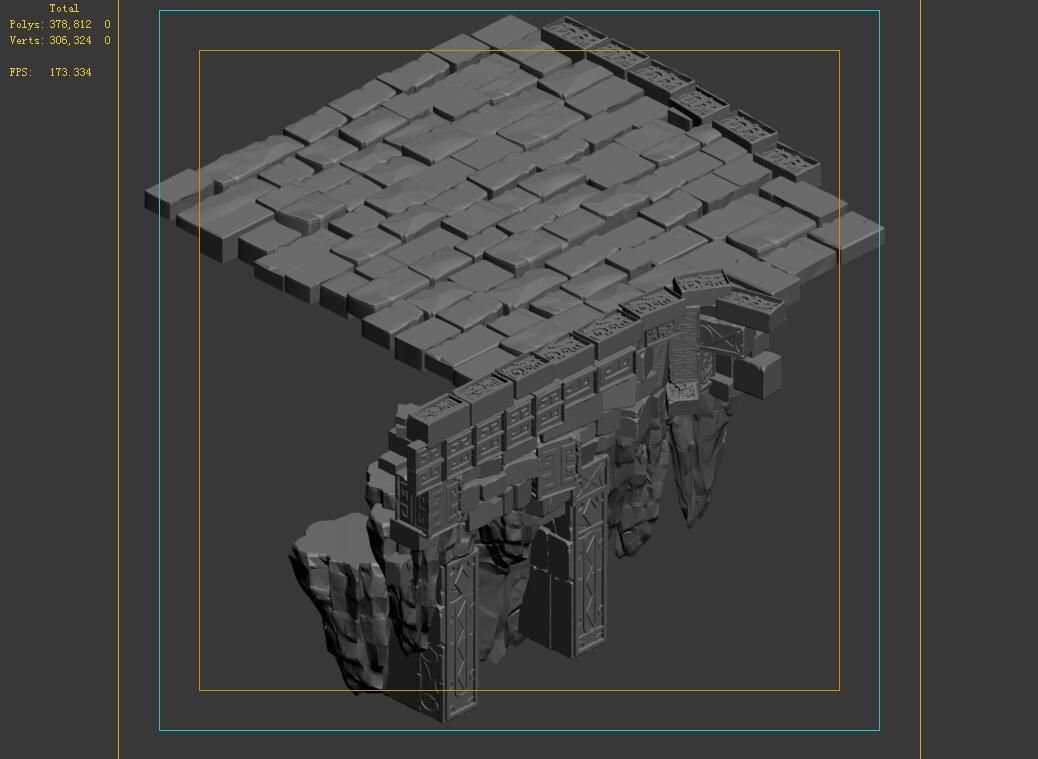 Zhentian Palace-Stone Pile 02 3D model_5