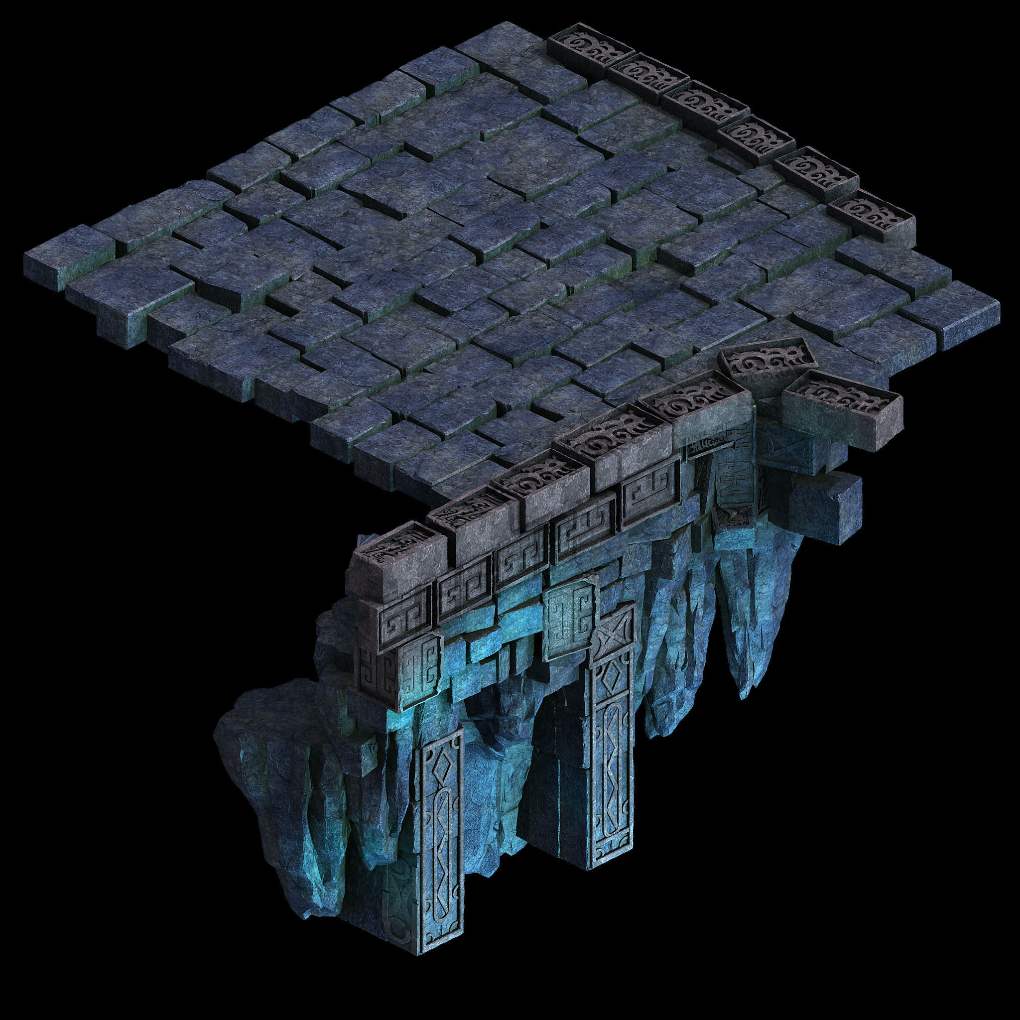 Zhentian Palace-Stone Pile 02 3D model_1