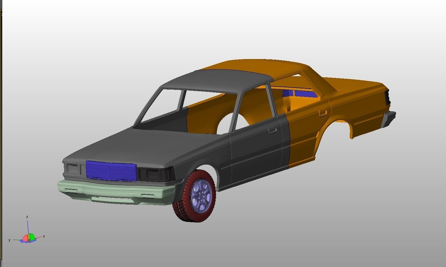 Toyota Crown S110 Super Saloon 1982 Body For Print 3D print model_6