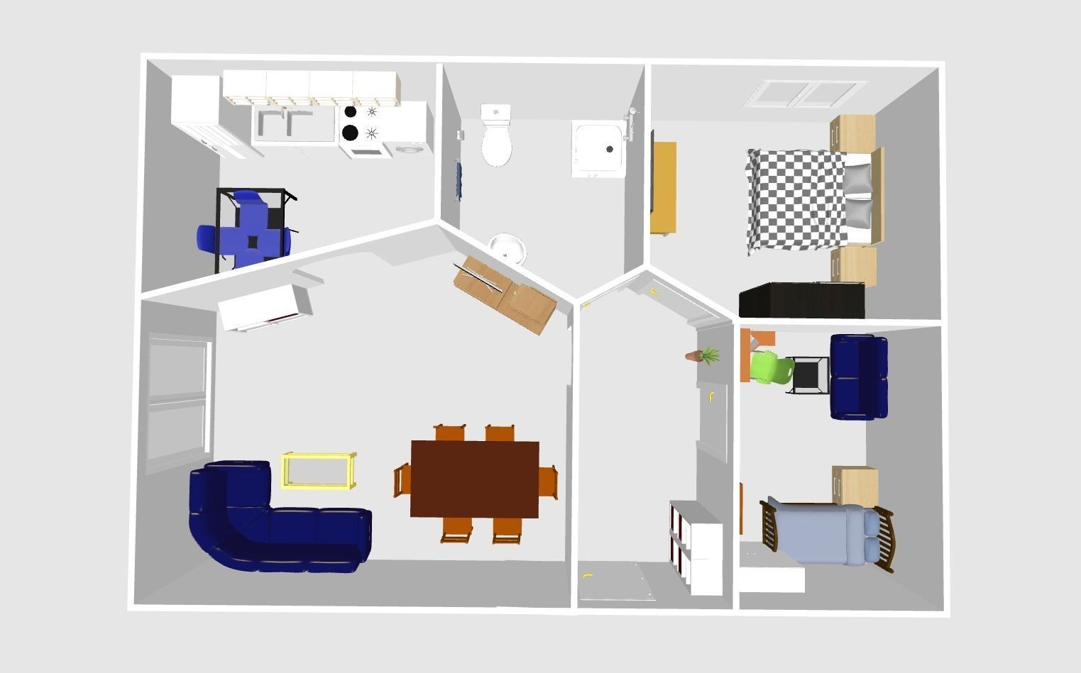 house floor plan of apartment 3D model_0