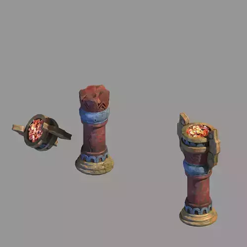 Zhentian Palace-Pillars-Small Objects 3D model